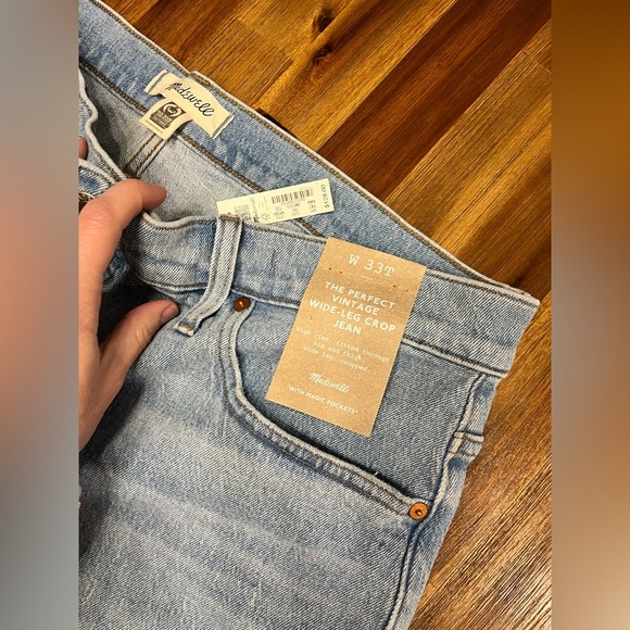 Madewell The Tall Perfect Vintage Wide-Leg Crop Jean Altoona Wash size 16 NP389 - Picture 13 of 16